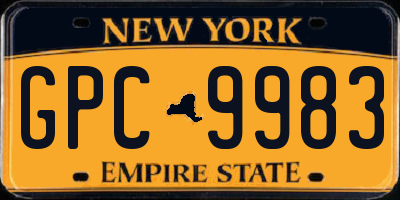 NY license plate GPC9983