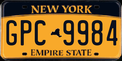 NY license plate GPC9984