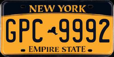 NY license plate GPC9992