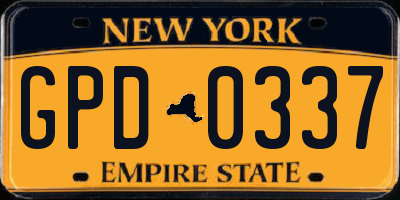NY license plate GPD0337