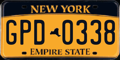 NY license plate GPD0338