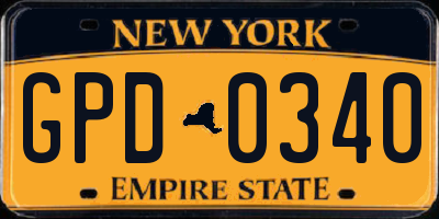 NY license plate GPD0340