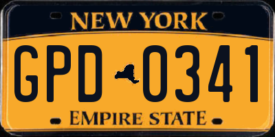 NY license plate GPD0341
