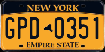 NY license plate GPD0351