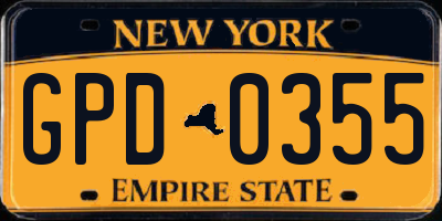 NY license plate GPD0355