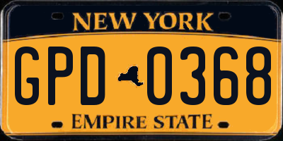 NY license plate GPD0368