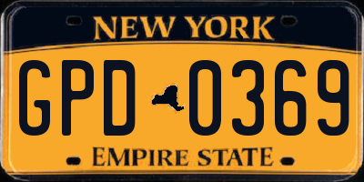 NY license plate GPD0369