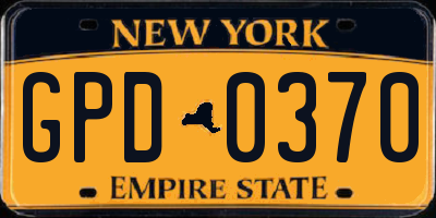 NY license plate GPD0370