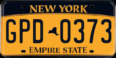 NY license plate GPD0373