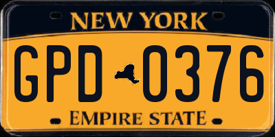 NY license plate GPD0376