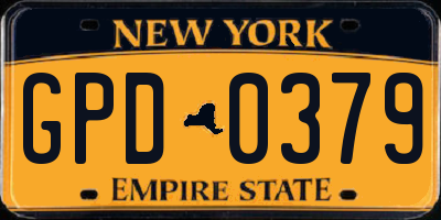 NY license plate GPD0379