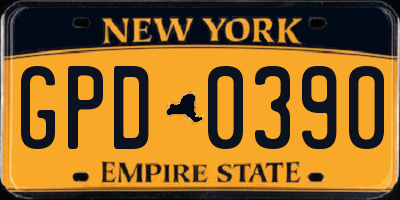 NY license plate GPD0390
