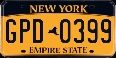 NY license plate GPD0399