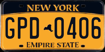 NY license plate GPD0406