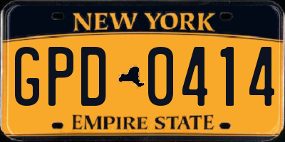 NY license plate GPD0414