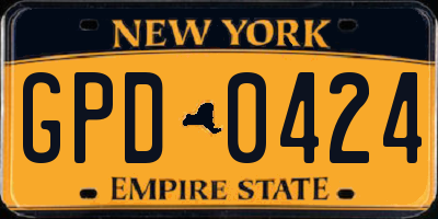 NY license plate GPD0424