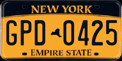 NY license plate GPD0425