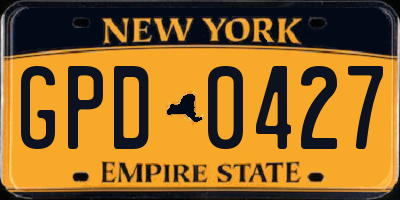 NY license plate GPD0427