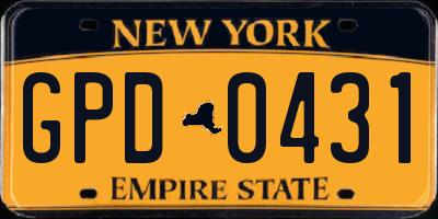 NY license plate GPD0431