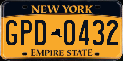 NY license plate GPD0432