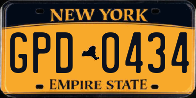 NY license plate GPD0434