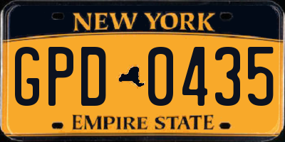 NY license plate GPD0435
