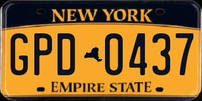 NY license plate GPD0437