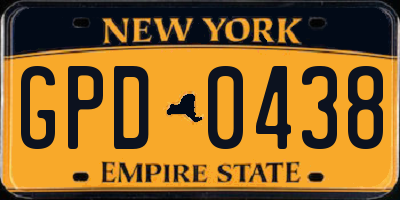 NY license plate GPD0438