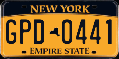 NY license plate GPD0441