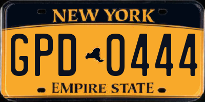 NY license plate GPD0444