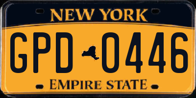 NY license plate GPD0446