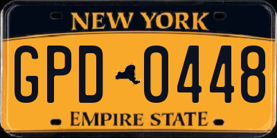 NY license plate GPD0448