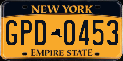NY license plate GPD0453