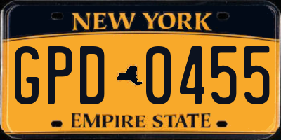 NY license plate GPD0455
