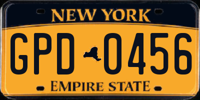 NY license plate GPD0456