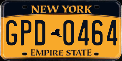 NY license plate GPD0464