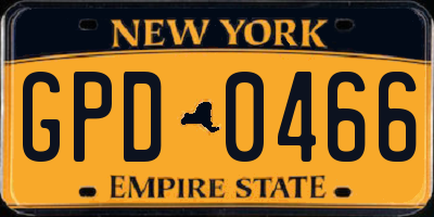 NY license plate GPD0466
