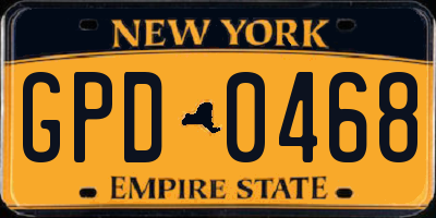 NY license plate GPD0468