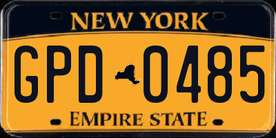 NY license plate GPD0485