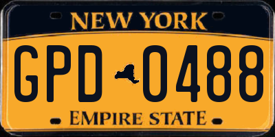 NY license plate GPD0488