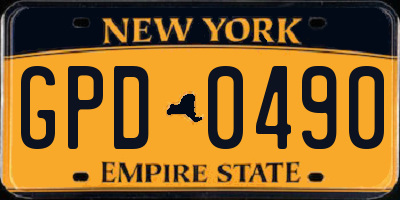 NY license plate GPD0490