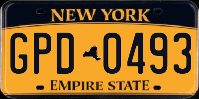 NY license plate GPD0493