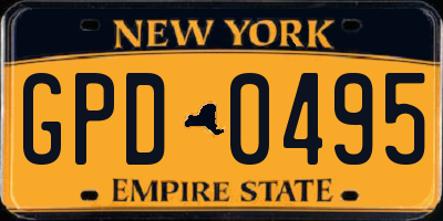 NY license plate GPD0495
