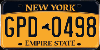 NY license plate GPD0498