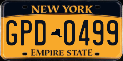 NY license plate GPD0499