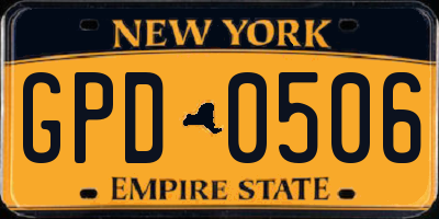 NY license plate GPD0506