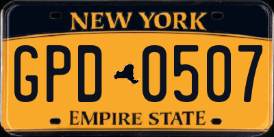 NY license plate GPD0507