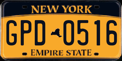 NY license plate GPD0516