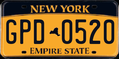 NY license plate GPD0520