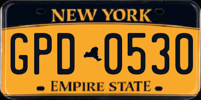 NY license plate GPD0530